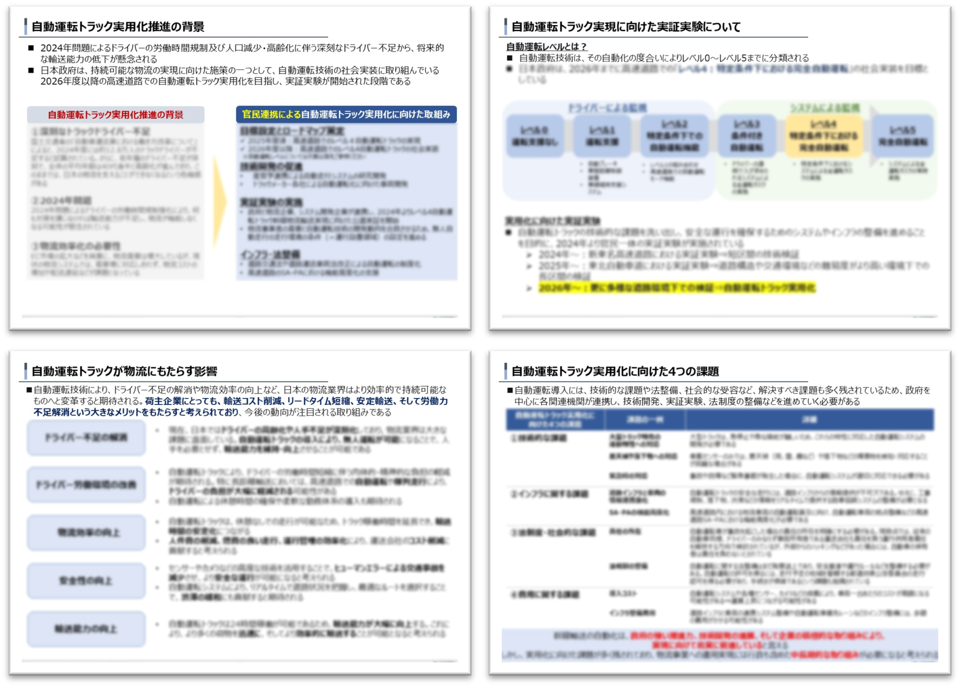 すすむ！自動運転トラックの実証実験‐幹線輸送の自動化は本当に実現されるのか？_無料ダウンロード‗船井総研ロジ株式会社